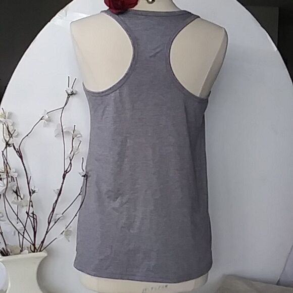 I CAN AND I WILL Danskin Motivational Tank Racerback Grey/Pink size L - Picture 7 of 8